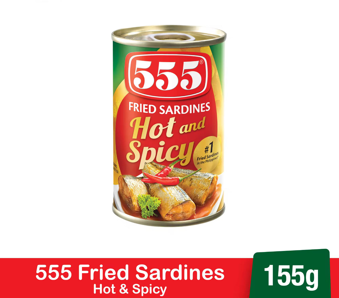 555 Fried Sardines Hot & Spicy 155g