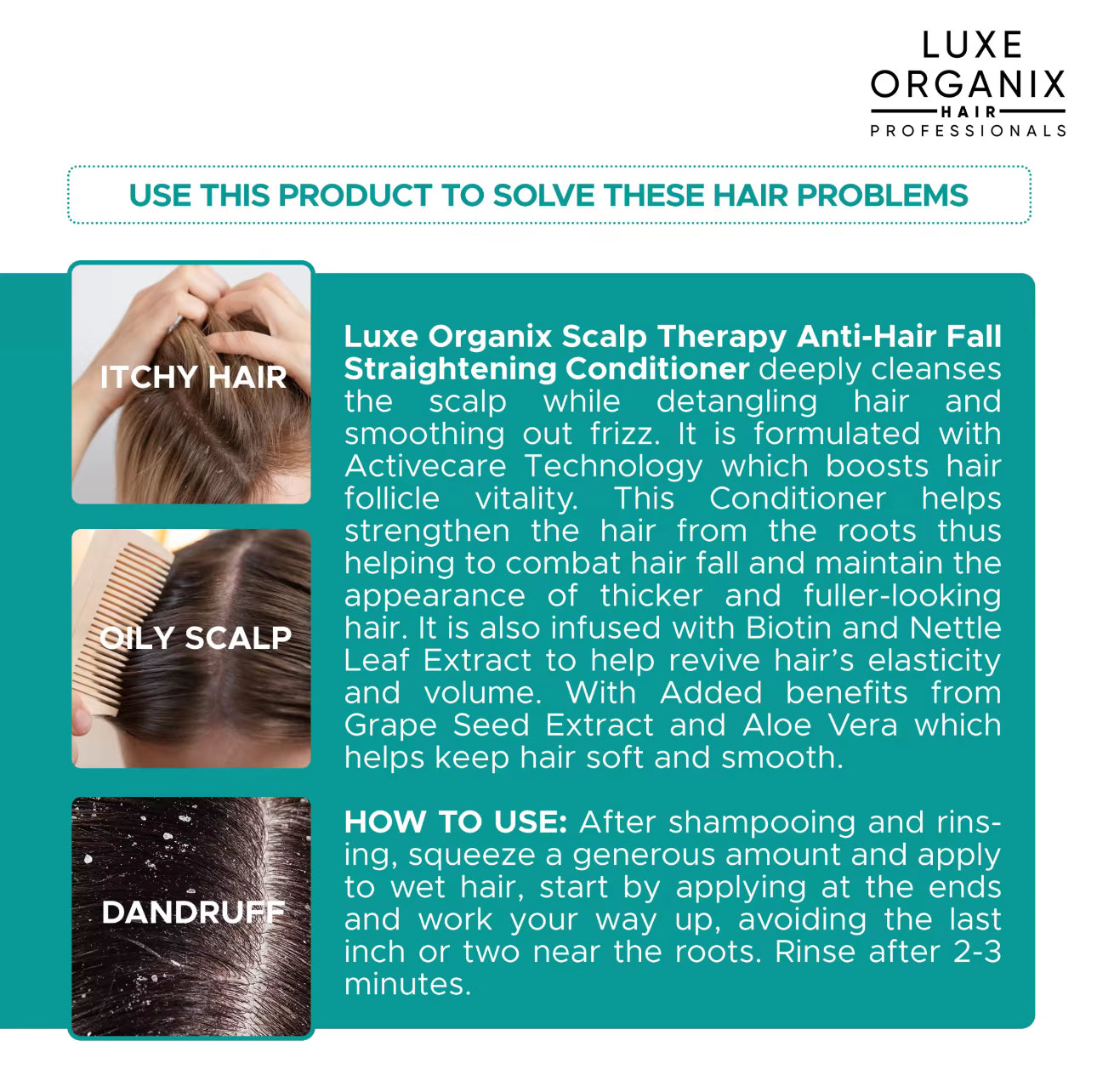 Luxe Organix Scalp Therapy Anti-Hair Fall Strengthening Conditioner 250ml