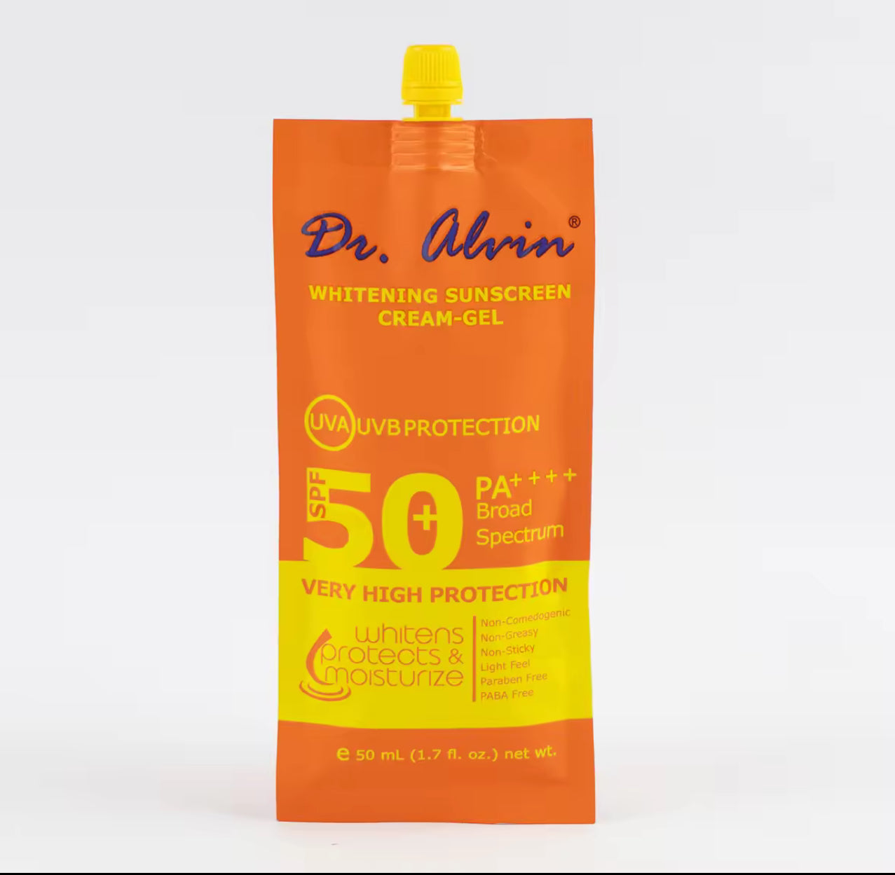 Dr Alvin Whitening Sunscreen Cream Gel SPF 50 PA++++ 50ml