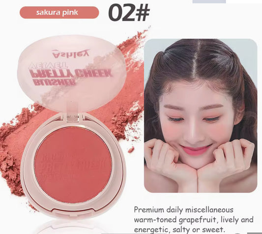 Ashley Shine Blusher Pretty Cheek Velvet Waterproof with Brush