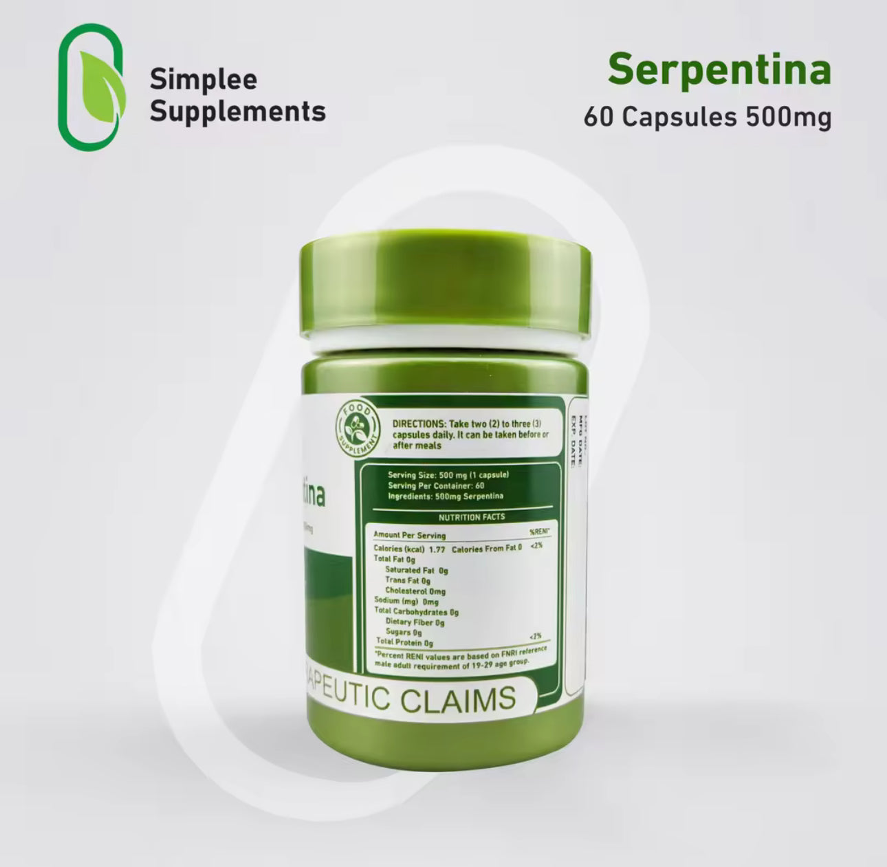Simplee Serpentina Capsule Supplement