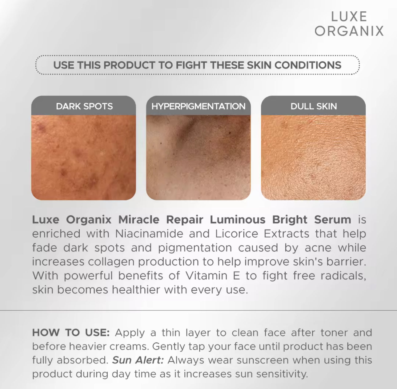 Luxe Organix Miracle Repair Luminous Bright Serum 30ml