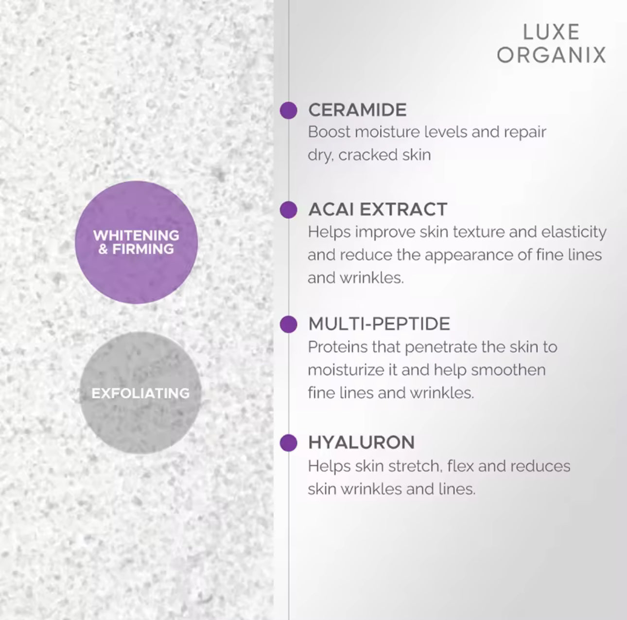 LUXE ORGANIX Niacinamide + Bakuchiol Retinol Velvet Salt Scrub 300g