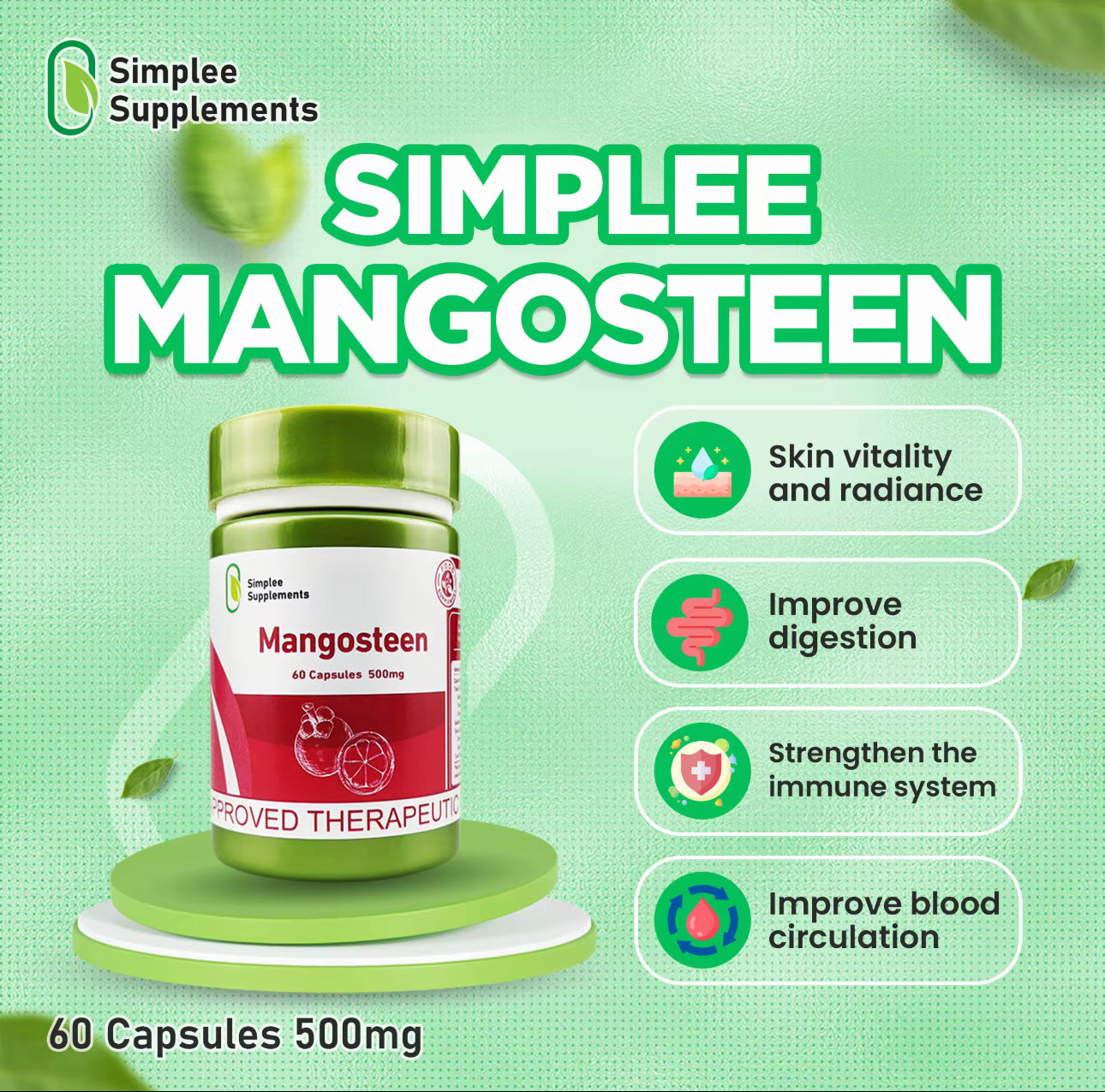 Simplee Mangosteen Capsule Supplement 60capsules