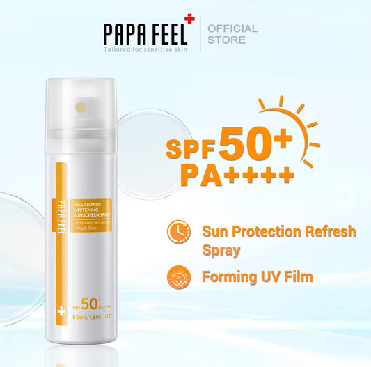 PAPA FEEL All Day Light Sunscreen Mist SPF50 PA++++ Niacinamide Whitening Sunscreen Spray 50ml Anti-UV Face/Body Mist