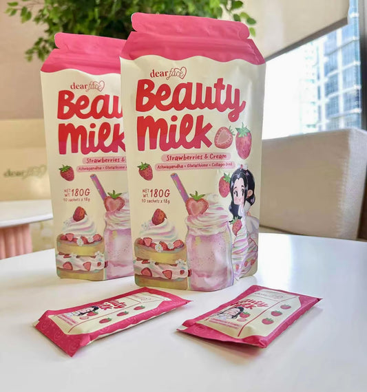 Dear Face Beauty Milk Strawberries and Cream Flavored Drink