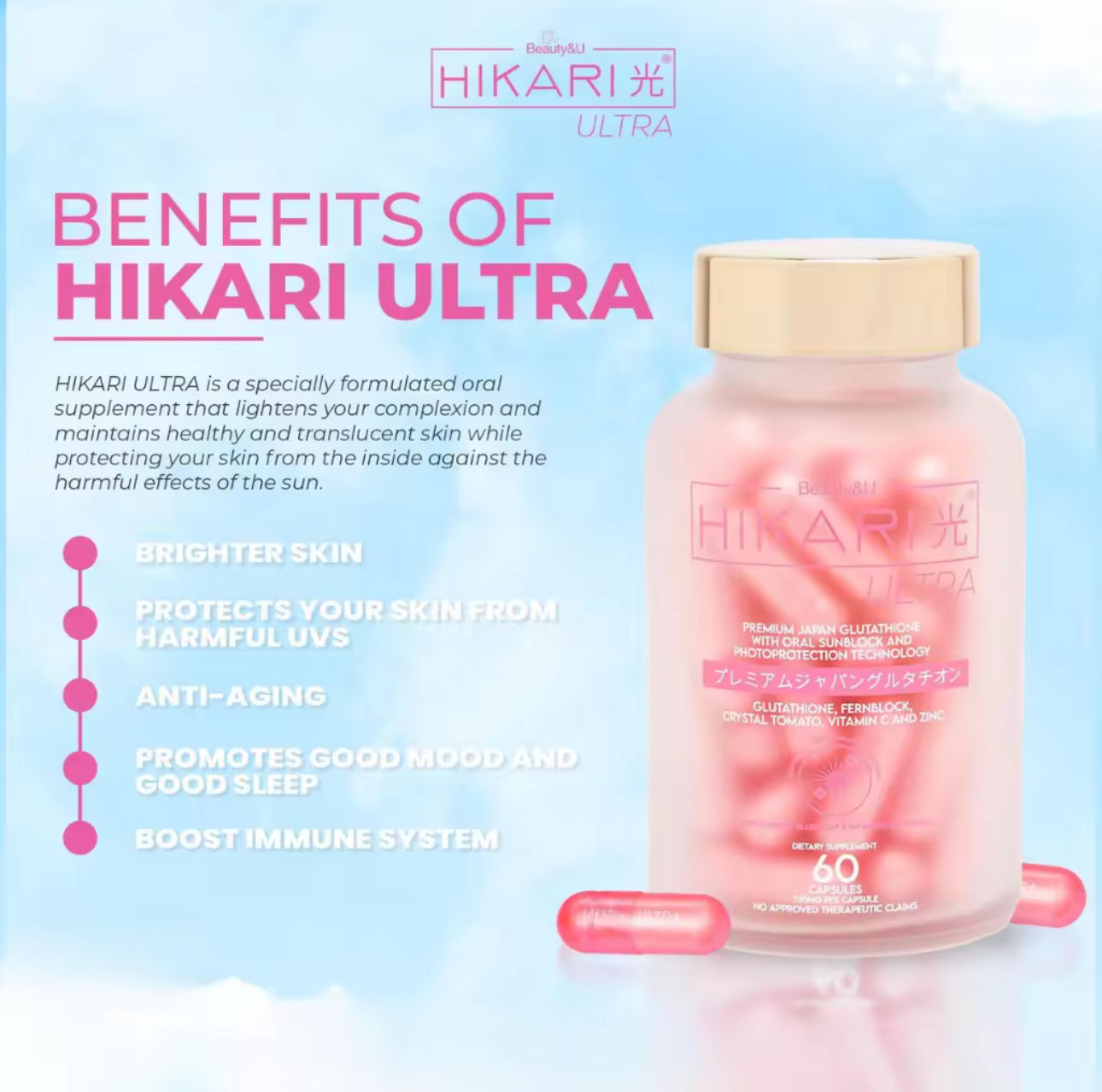 Hikari Ultra Glutathione 60 Capsules