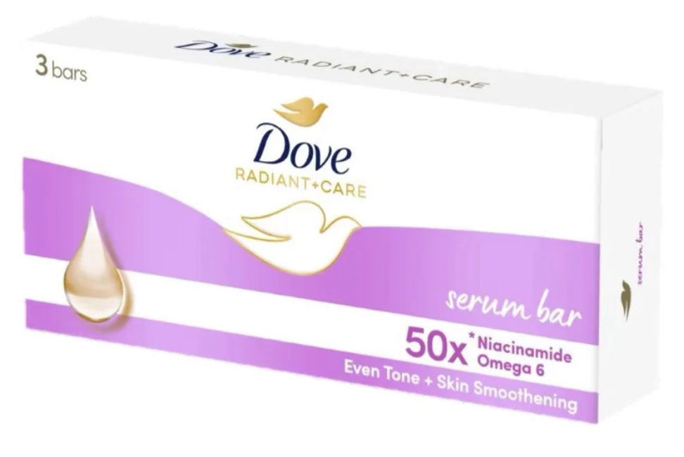 Dove Radiant + Care Serum Bar 50x Niacinamide and Omega 6 90gx3pcs