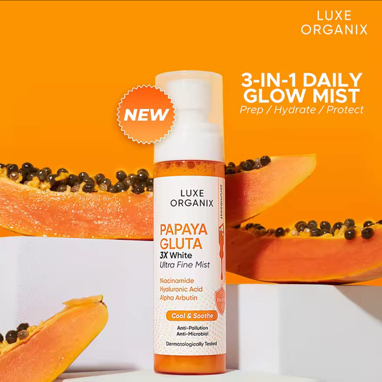 Luxe Organix Papaya Gluta 3X White Ultra Fine Mist 80ml