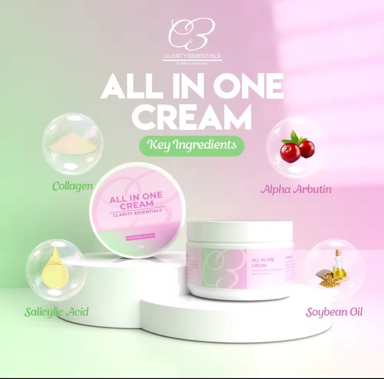 All in One Cream | Whitening Cream for Dark Elbows, Knees, Underarm, Nape | Clarity Essentials