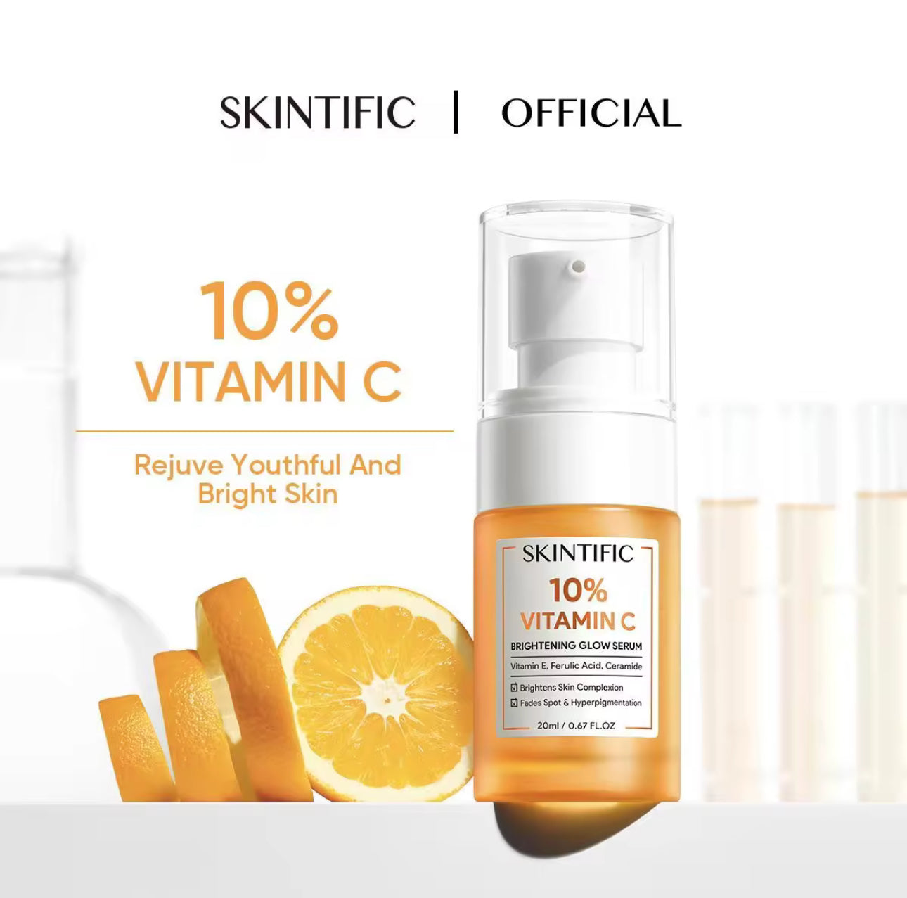 SKINTIFIC 10% Vitamin C Brightening Glow Serum skintific official skin care serum
