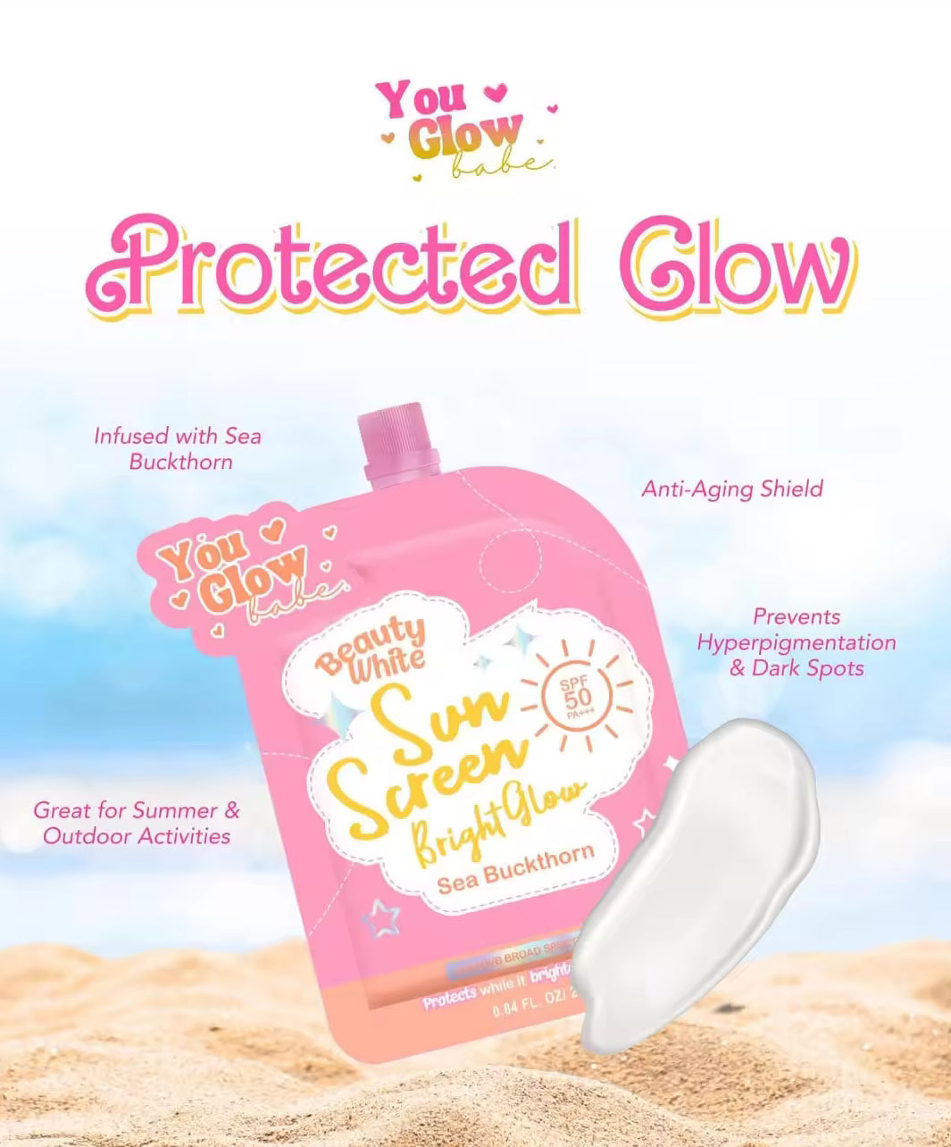 Beauty White Sunscreen by You Glow Babe (solo pack)