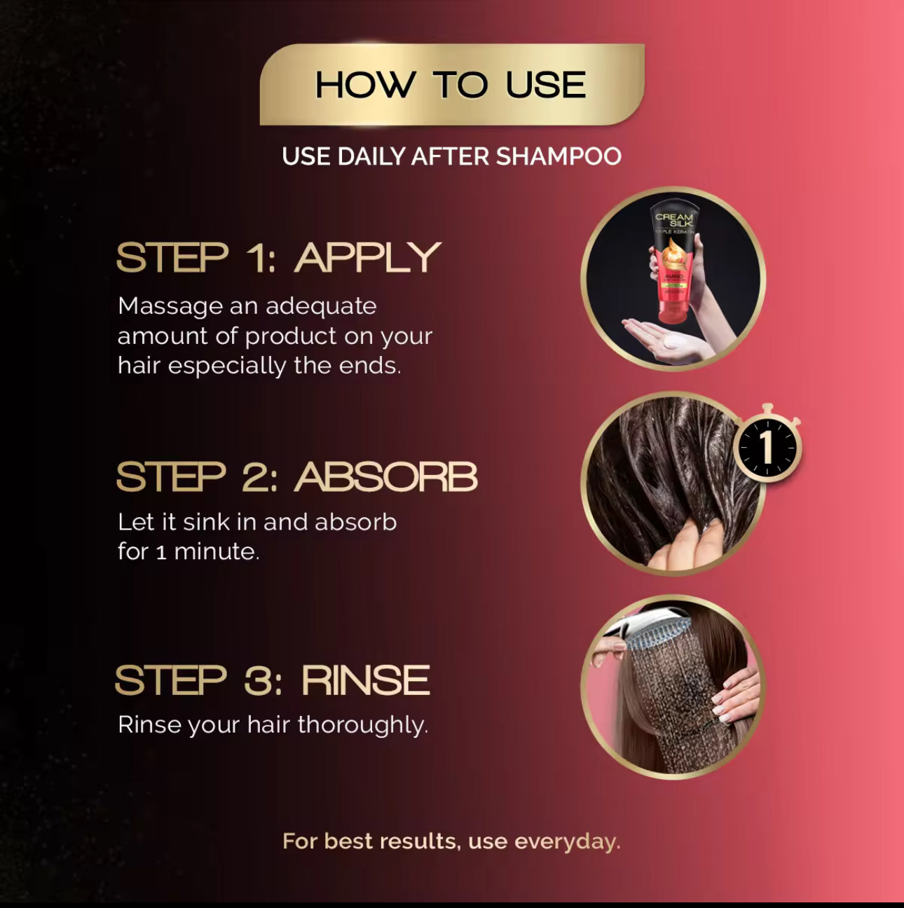 CreamSilk Triple Keratin Serum Conditioner Ultimate Color Revive 150ml