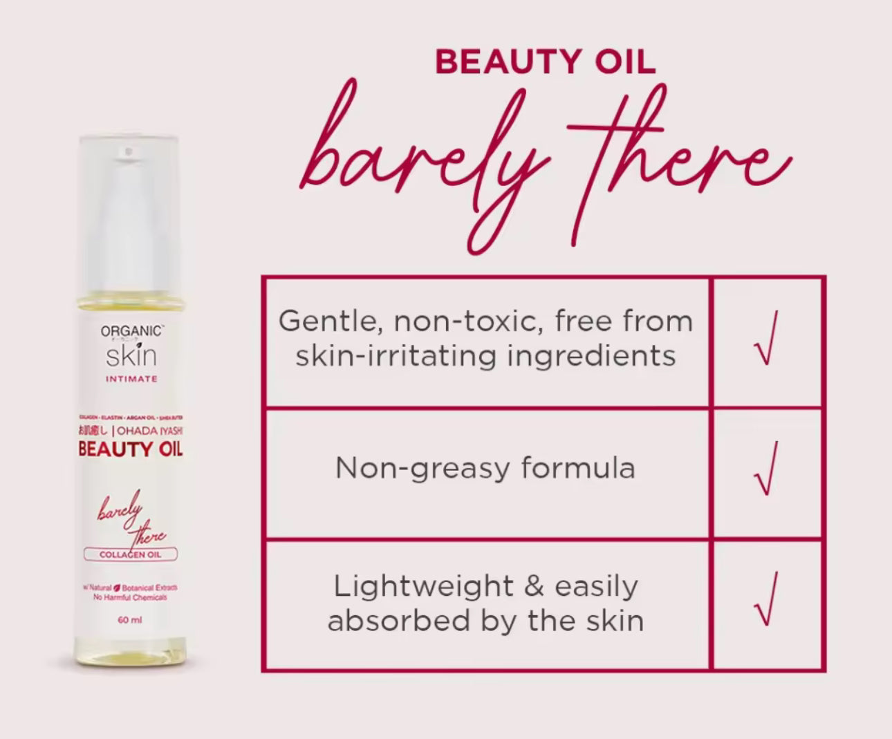 Organic Skin Japan Intimate Beauty Oil 60ml | for Stretch Marks & Scar Treatment