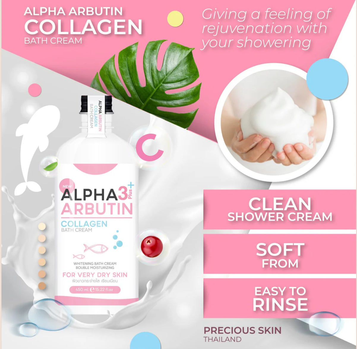 Alpha Arbutin 3 Plus Collagen Bath  Cream 350ml | Authentic 💯 from Thailand