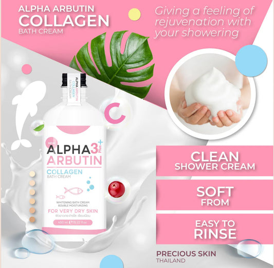 Alpha Arbutin 3 Plus Collagen Bath  Cream 350ml | Authentic 💯 from Thailand