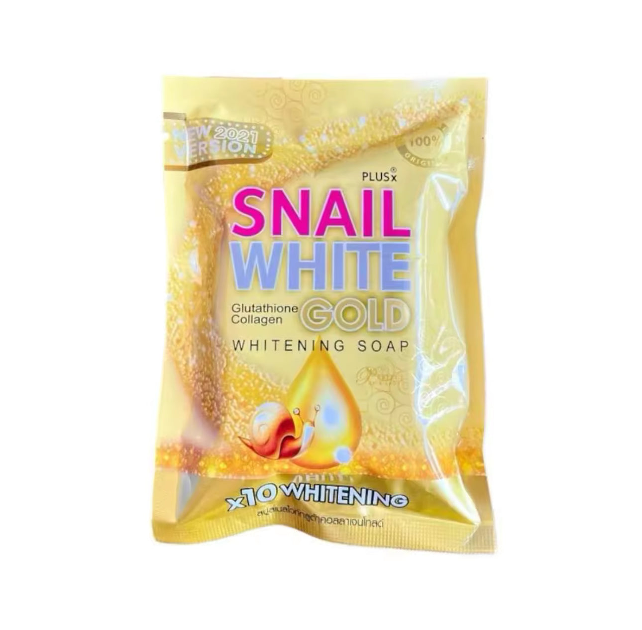 Snail White Gold x10 Glutathione Collagen Soap 80 grams - Whitening Thailand Skincare Face Toning Cleansing Facial Radiant