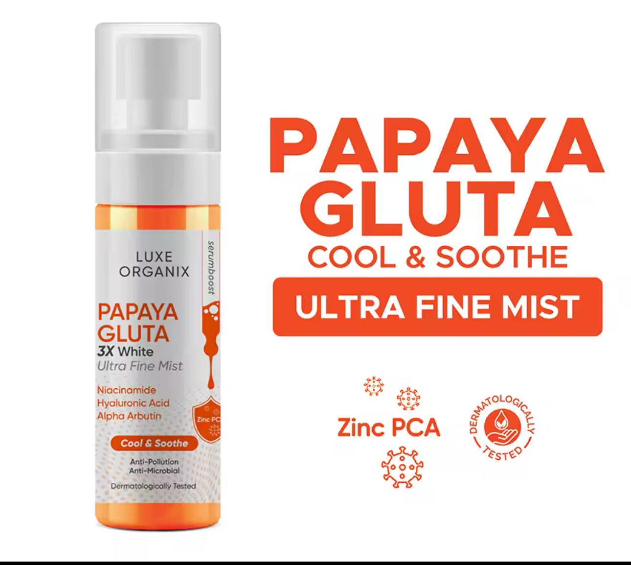 Luxe Organix Papaya Gluta 3X White Ultra Fine Mist 80ml