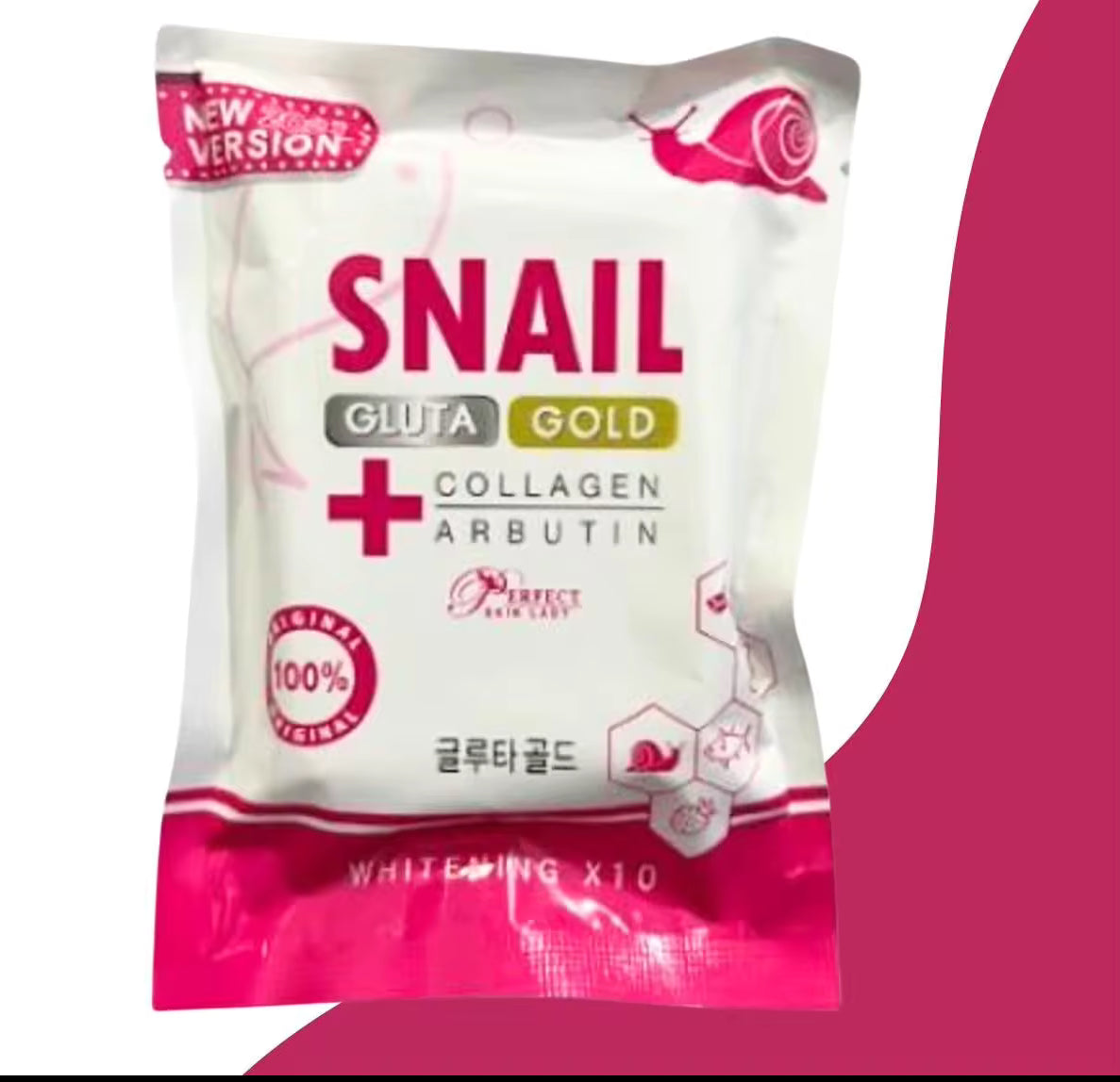 SNAIL WHITE GLUTA GOLD PLUS Collagen Arbutin Soap (Perfect Skin Lady)