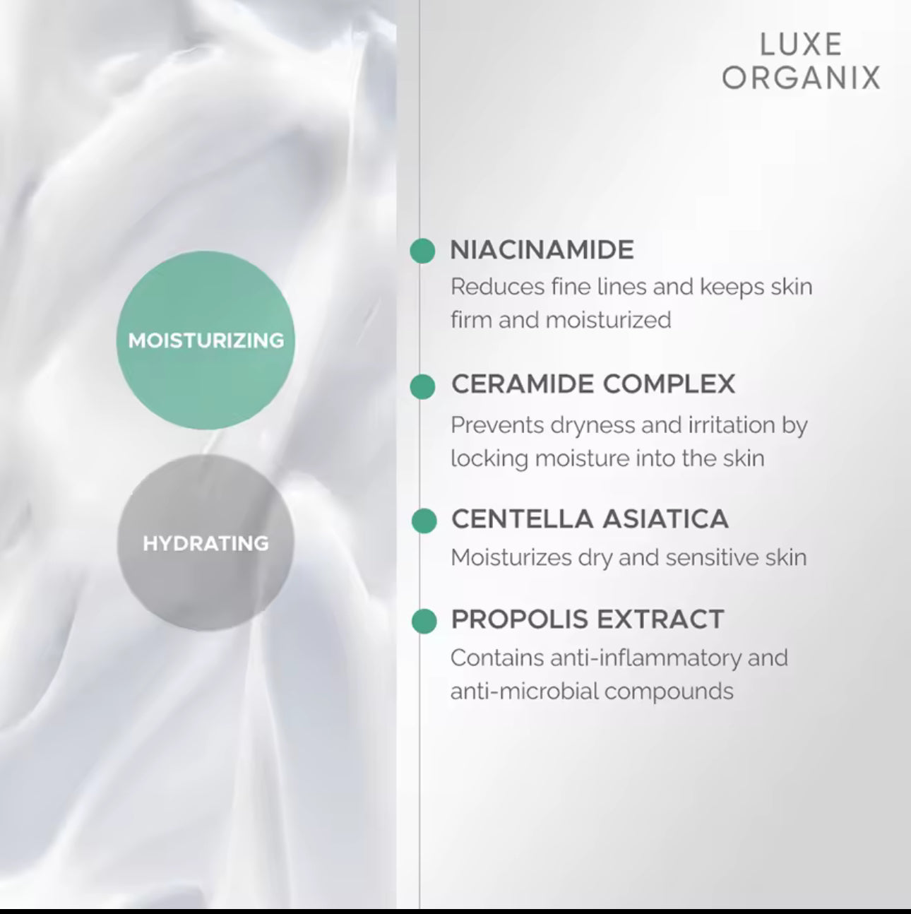 LUXE ORGANIX Cica Rescue Gentle Brightening Derma Relief Moisturizer 50g