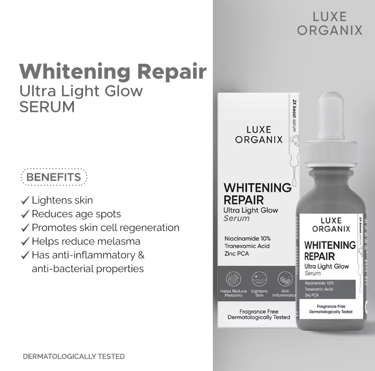 LUXE ORGANIX WHITENING REPAIR SERUM30ml