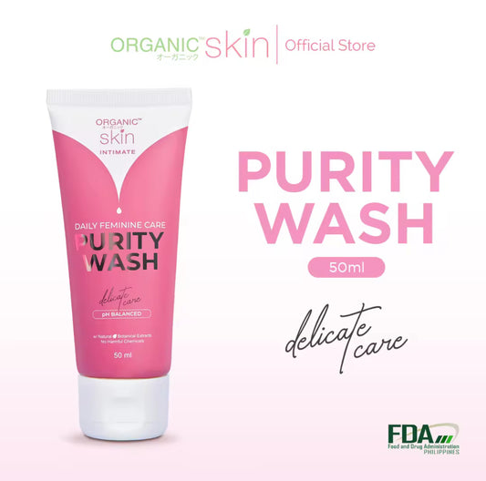 Organic Skin Japan Purity Feminine Wash with Sakura Extract 50ml pH Balanced Antibacterial Wash