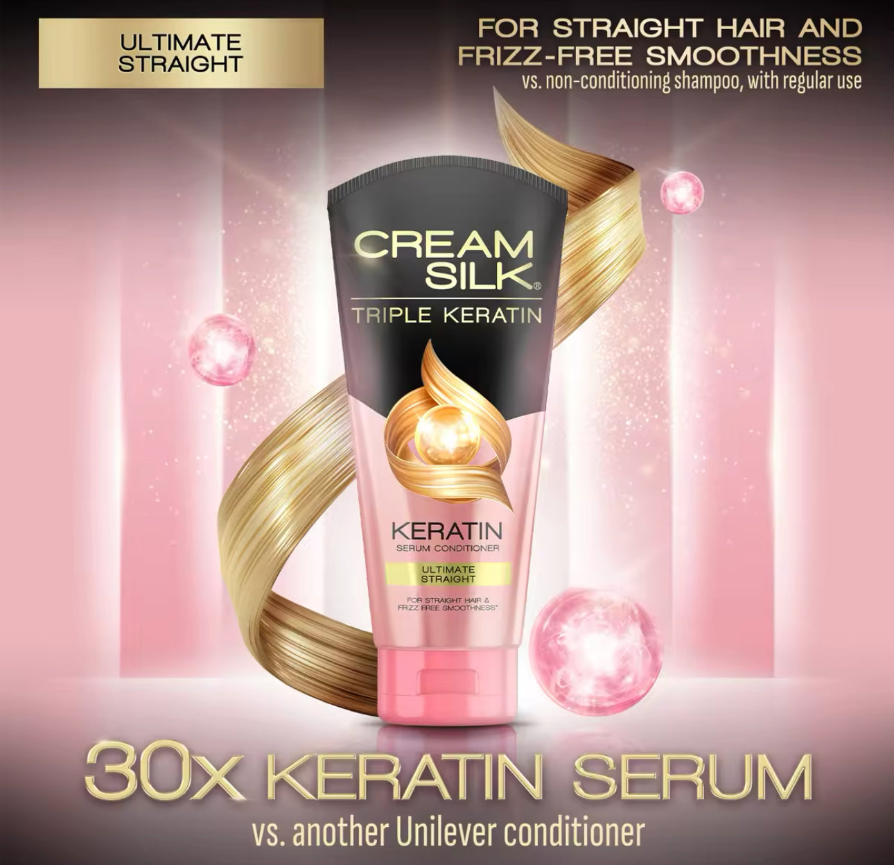 Cream Silk Triple Keratin Serum Conditioner Ultimate Straight