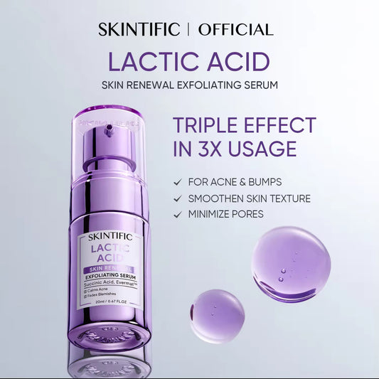 SKINTIFIC Lactic Acid Skin Renewal Exfoliating Anti Acne&Pores Serum 20ml Skin care