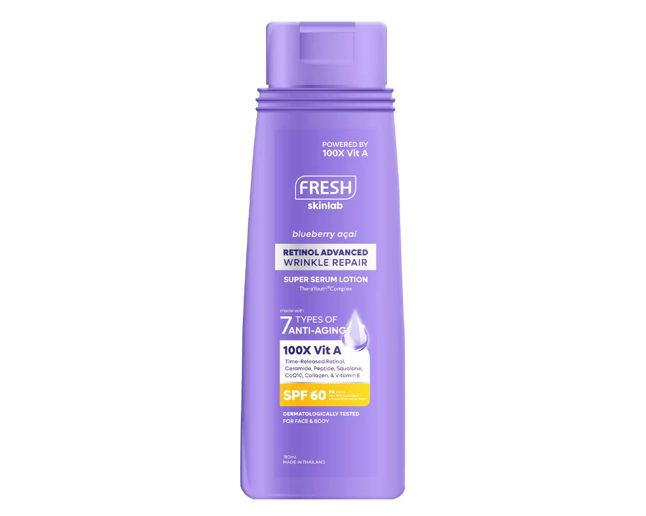 FRESH Skinlab Blueberry Acai Retinol Advance Wrinkle Repair Super Serum Lotion SPF 60 180ml