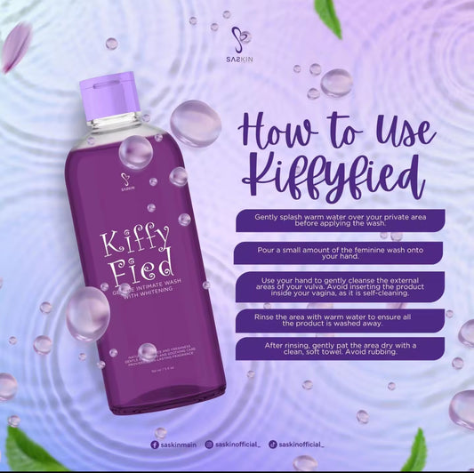 Original SASKIN Kiffy Fied Gentle Intimate Wash with Whitening | Kiffyfied Feminine Wash 150ml