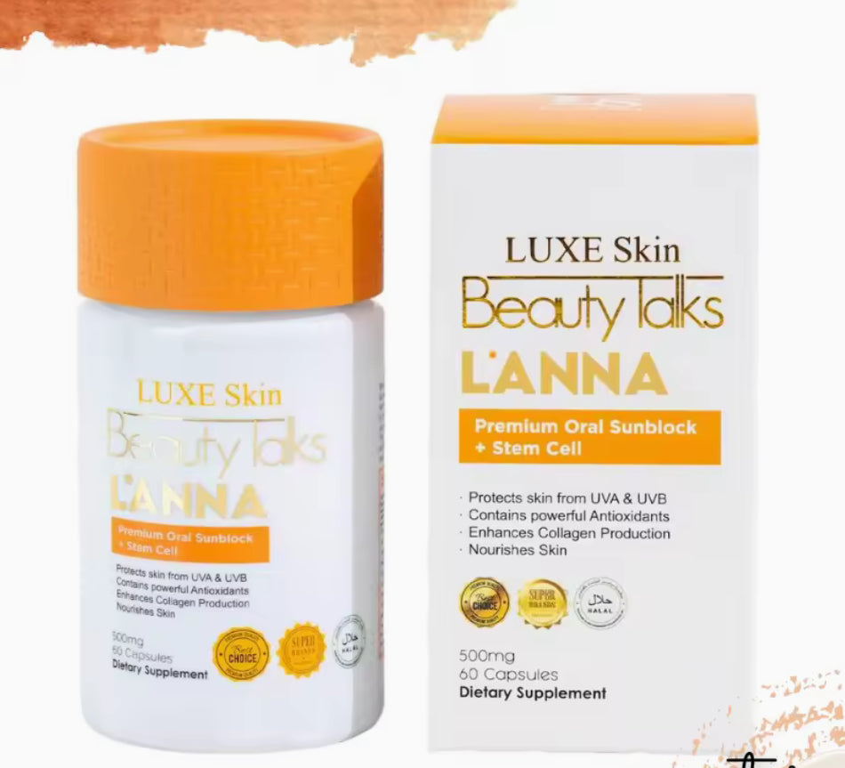 Luxe Slim Beauty Talks LANNA 60 Capsules| Premium Oral Sunblock + Stem Cell