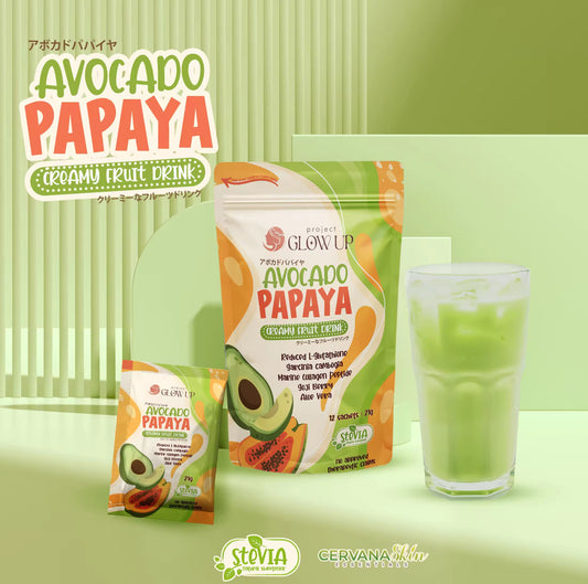 Project Glow Up - Avocado Papaya Creamy Fruit Drink - 12 sachets x 21g