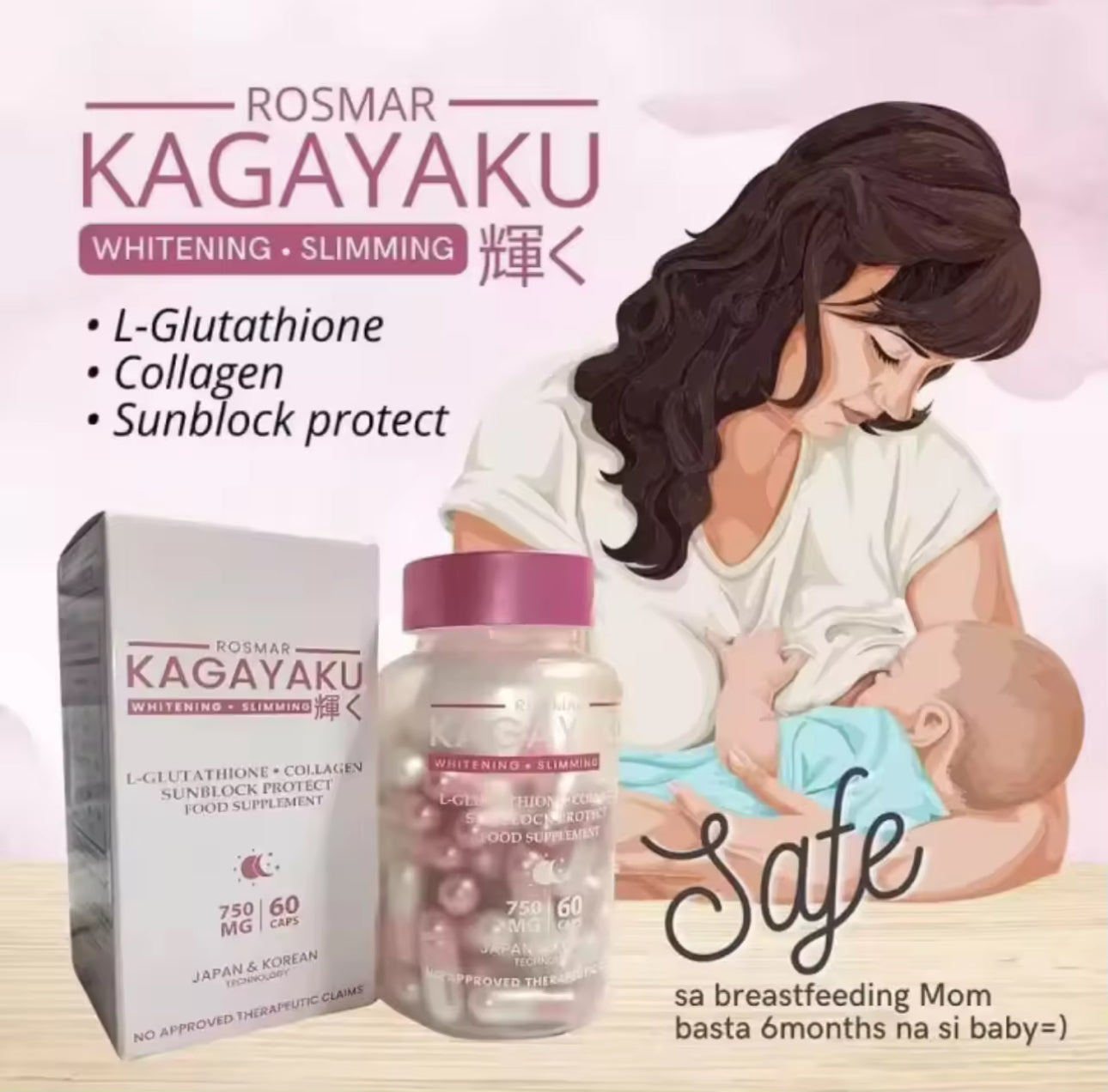 Rosmar Kagayaku Glutathione Capsules 60pcs