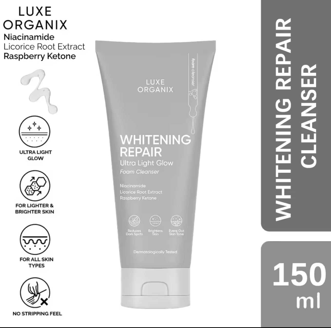 LUXE ORGANIX Whitening Repair Foam Cleanser 150ml