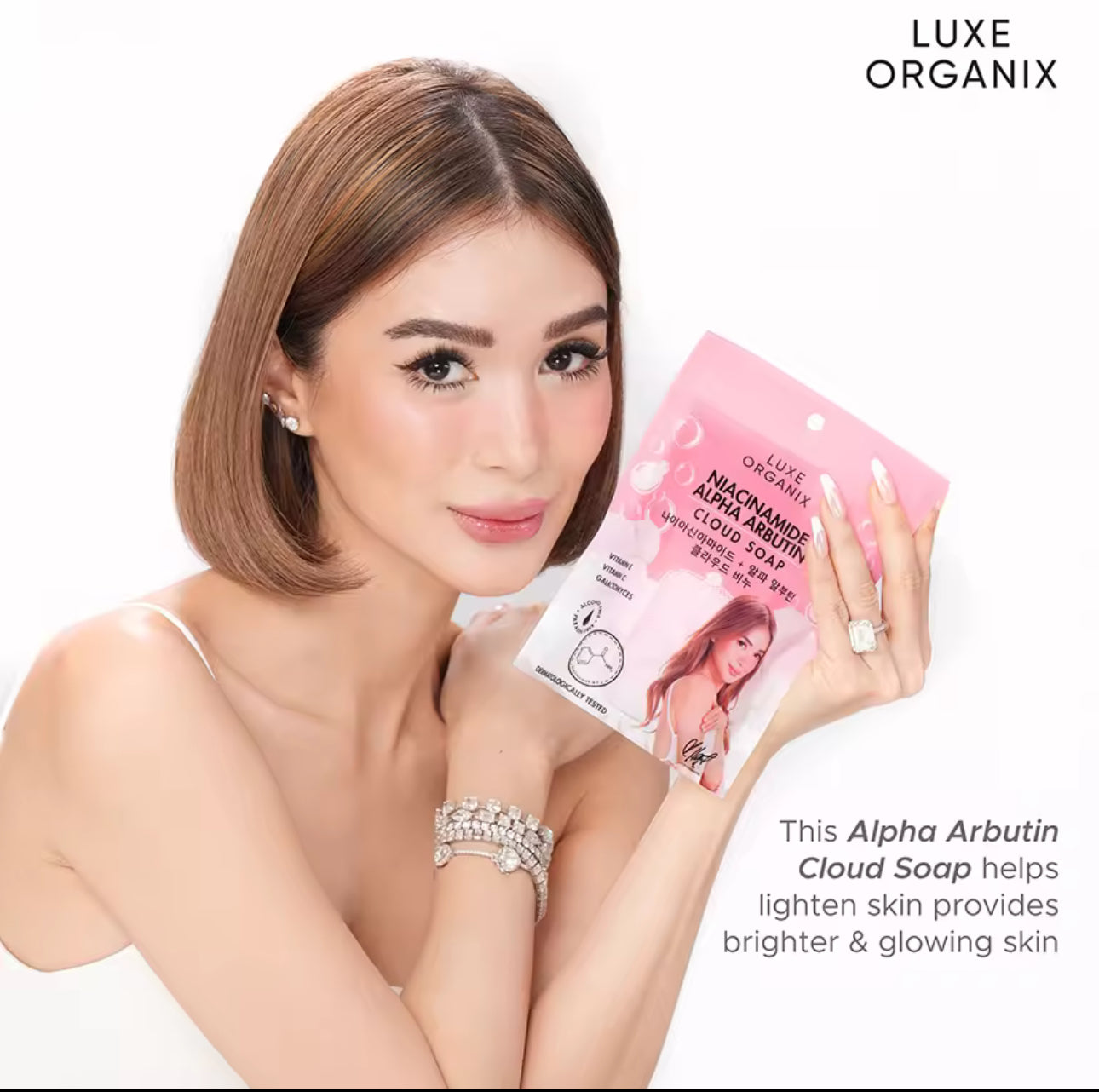 Luxe Organix Niacinamide + Alpha Arbutin Brightening Cloud Soap 180g