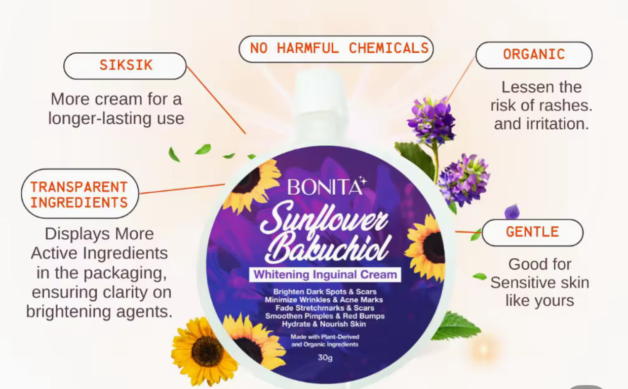 BONITA SUNFLOWER BAKUCHIOL INGUINAL WHITENING CREAM 50g