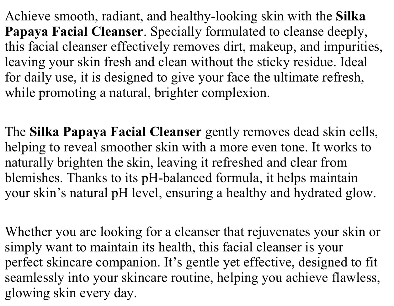 Silka Facial Cleanser Papaya 150ml