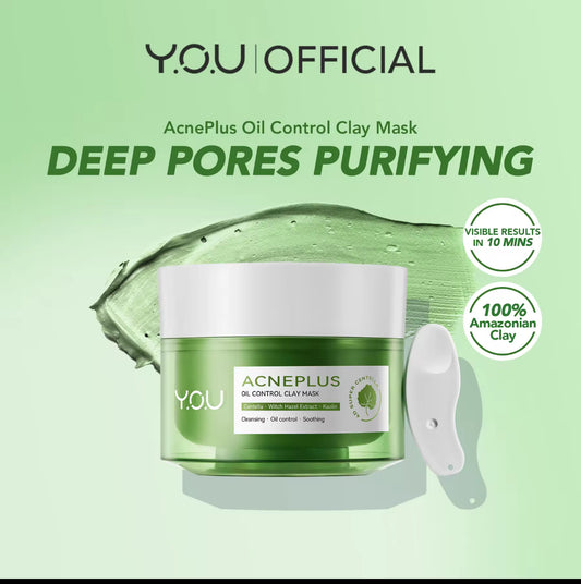 Y.O.U AcnePlus Oil Control Clay Mask | Amazonian Clay | Remove Blackheads & Smoothen Pores 50g