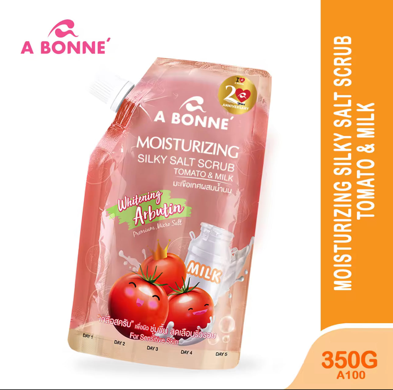 Abonne Whitening Silky Salt Scrub Whitening Scrub Tomato & Milk 350G