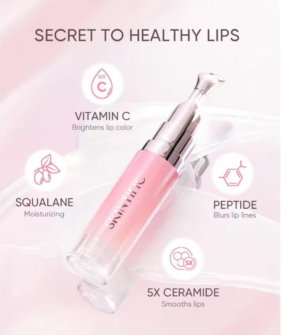 SKINTIFIC Peptide Brightening Lip Serum Lip Balm Lip Gloss Lip Tint Lip Lightening Stick