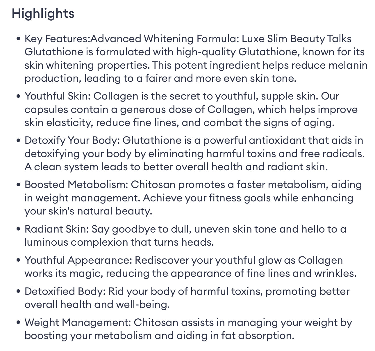 Luxe Slim Beauty Talks Booster C + C  60 Capsules| Vitamin C + Collagen