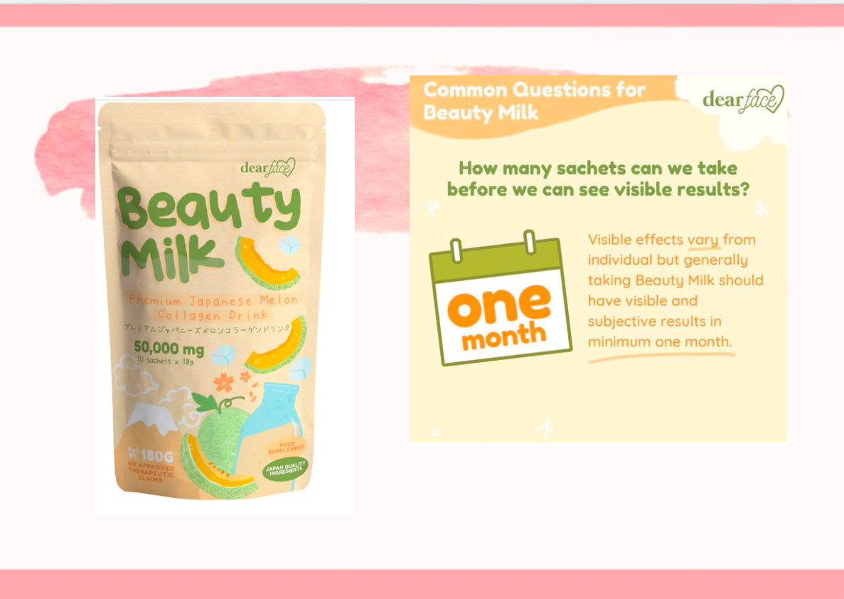 Dear Face Beauty Milk Japanese Collagen Melon Drink 10sachets