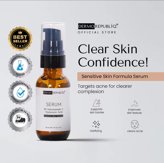 Dermorepubliq 5% Niacinamide + Hyaluronic Acid Sensitive Skin Formula Serum - 30 mL