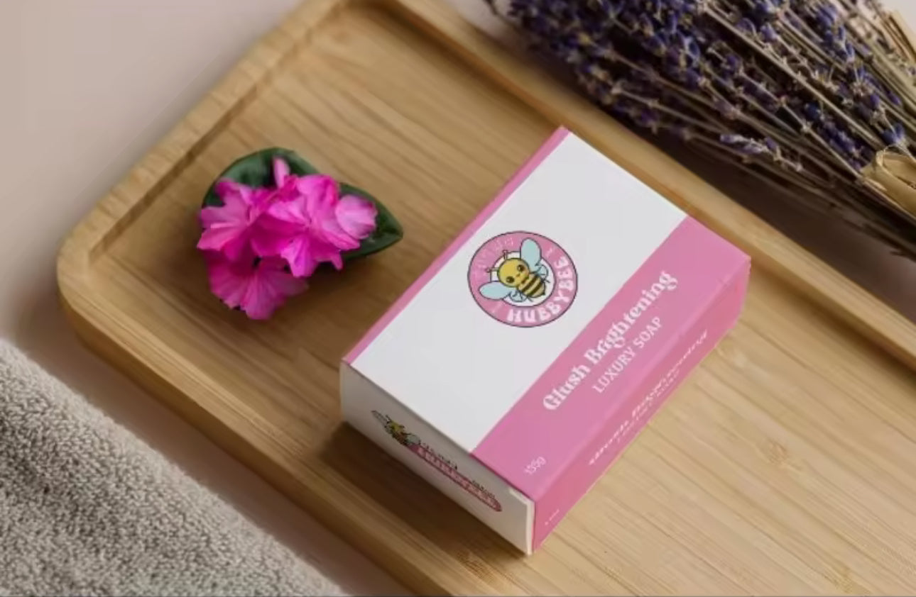 HUBBYBEES GLUSH BRIGHTENING LUXURY SOAP FDA Approved All Skin Types 135g