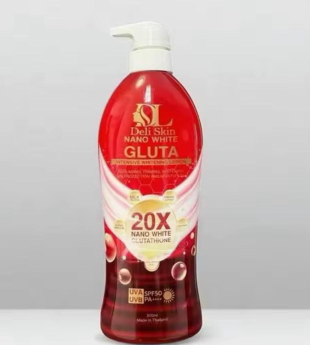 Deli Skin Nano White Gluta Intensive Whitening Lotion SPF 50 PA+++ | Age Defying Whitening lotion | 500ml