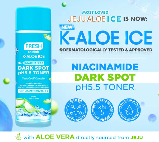 Fresh Skinlab Jeju Aloe Ice with Aloe Vera Extract from Jeju pH 5.5 Toner 100ml