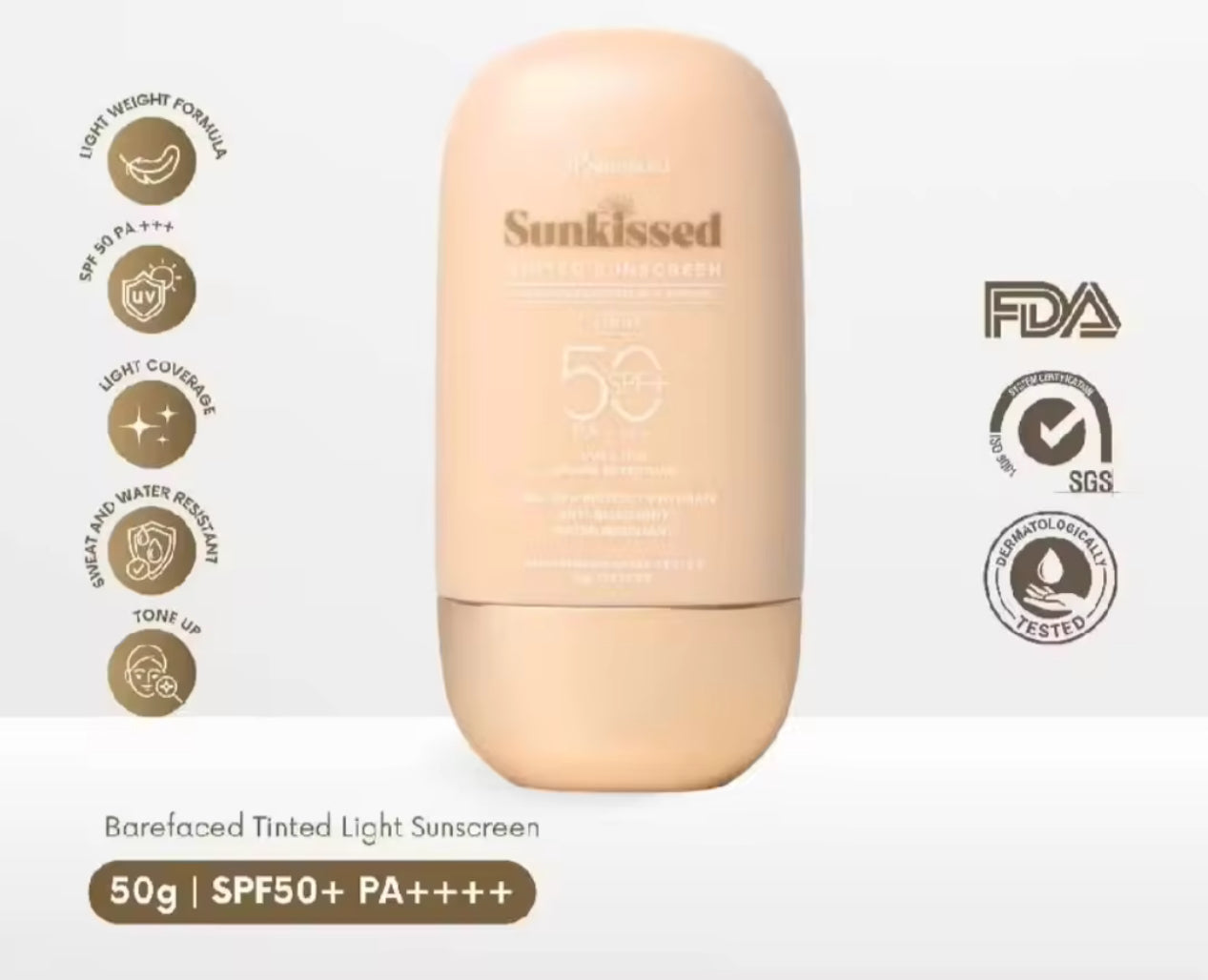 Barefaced Tinted Sunscreen with Bio-Placenta & Appore Spf50 PA++++