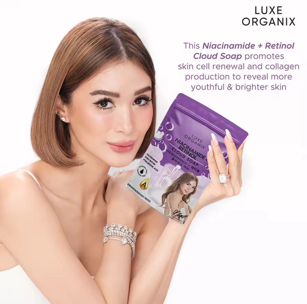 LUXE ORGANIX Niacinamide + Retinol Cloud Soap 180g