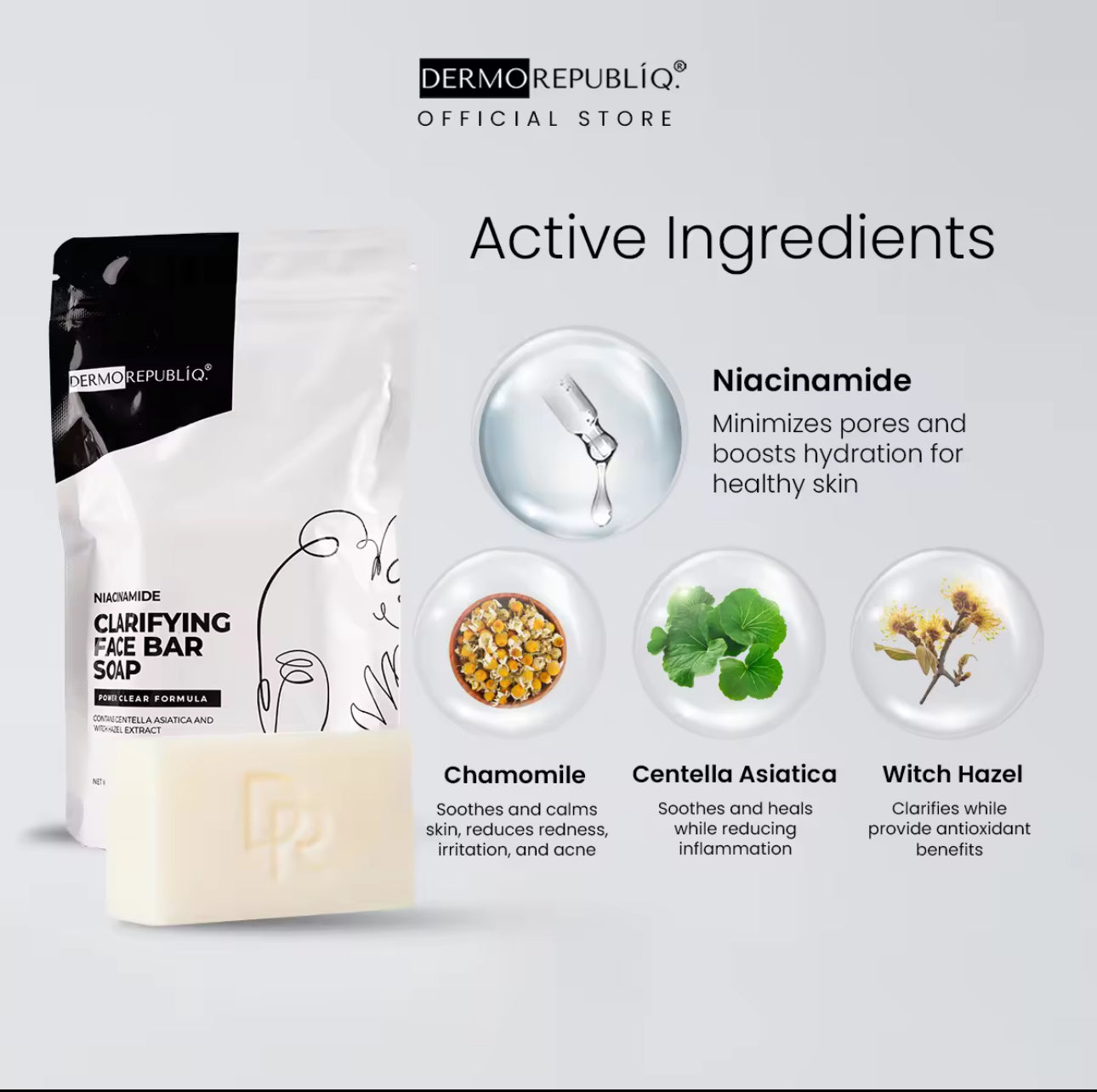 Dermorepubliq Niacinamide Clarifying Face Bar Soap - 100 G
