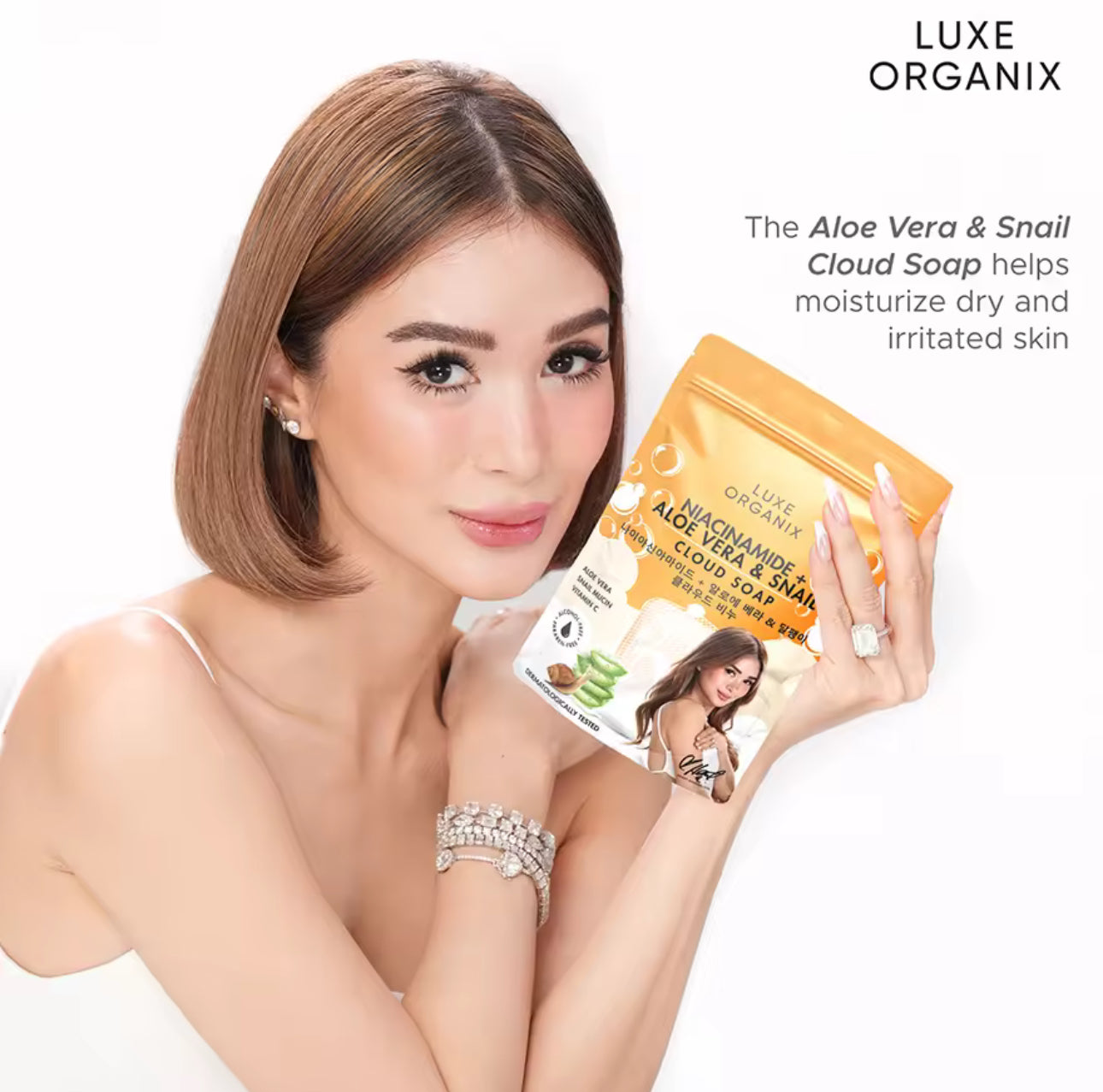 LUXE ORGANIX Niacinamide Aloe and Snail Moisturizing Cloud Soap 180g